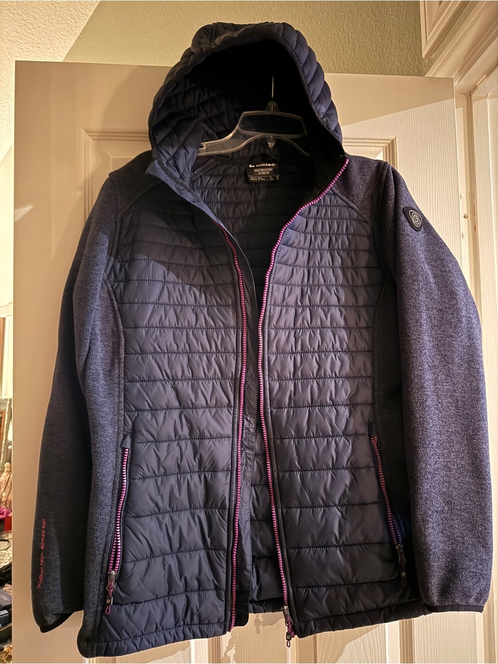 Women's Killtec Navy Quilted Hooded Puffer Jacket - Lightweight Insulated